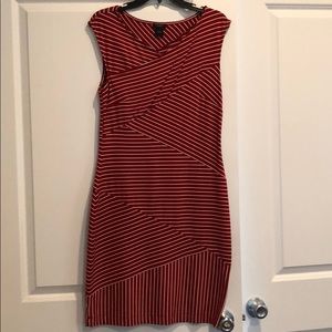 Red and White Striped Anne Taylor Dress